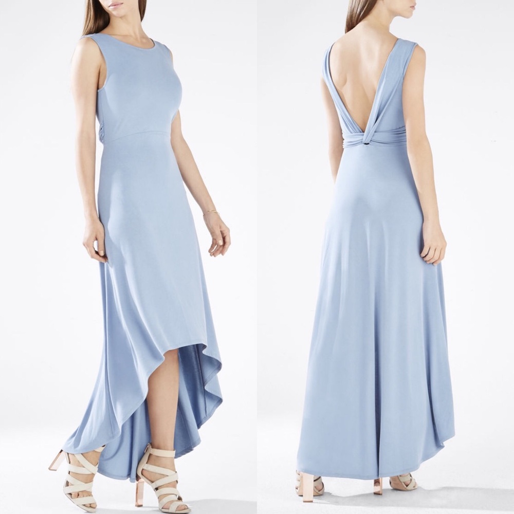 BCBG High-Low Twist Open-Back Dress